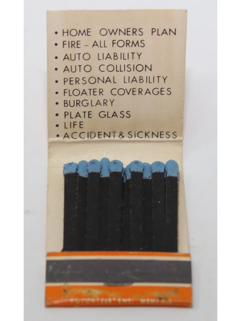 Vintage Matchbook National Insurance Agency Independent Agent Memphis TN 60s 70s